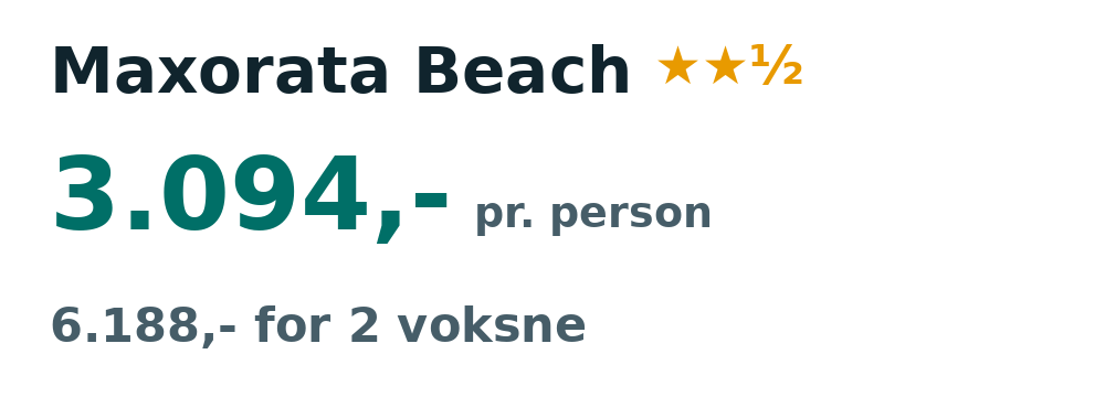 Prisoversigt fra København: 30. nov - 7. dec 26, 7 nætter, 3.094,- pr. person
