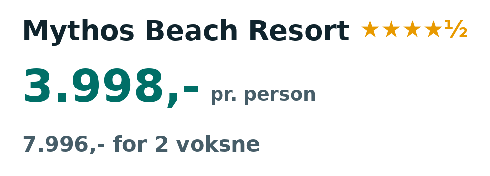 Prisoversigt fra København: 18. - 25. okt 26, 7 nætter, 3.998,- pr. person