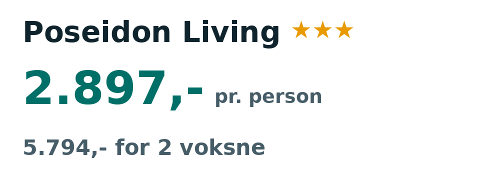 Prisoversigt fra Billund: 6. - 13. jan 27, 7 nætter, 2.897,- pr. person