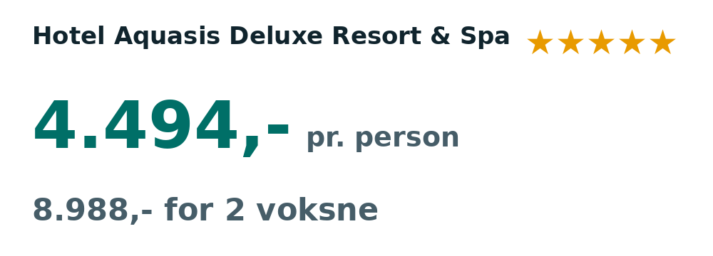 Prisoversigt fra København: 1. - 8. apr 27, 7 nætter, 4.494,- pr. person