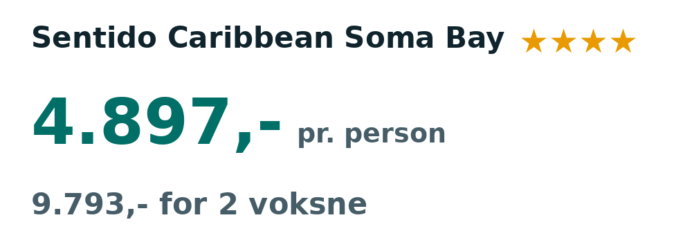 Prisoversigt fra København: 3. - 10. dec 26, 7 nætter, 4.897,- pr. person