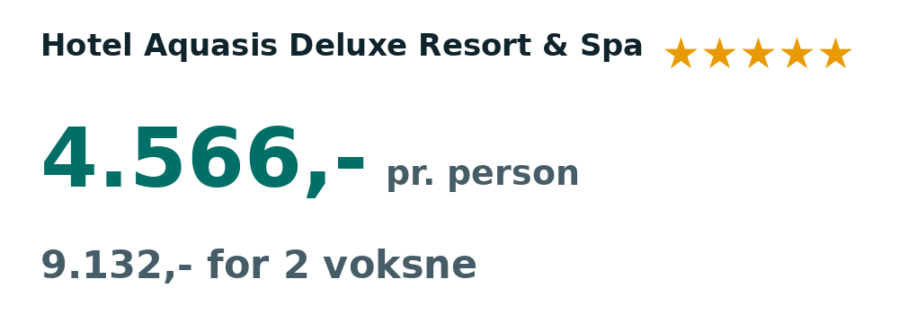 Prisoversigt fra København: 8. - 15. apr 27, 7 nætter, 4.566,- pr. person