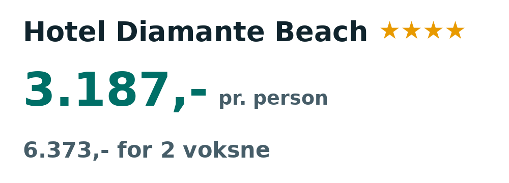 Prisoversigt fra Billund: 27. jan - 3. feb 27, 7 nætter, 3.187,- pr. person