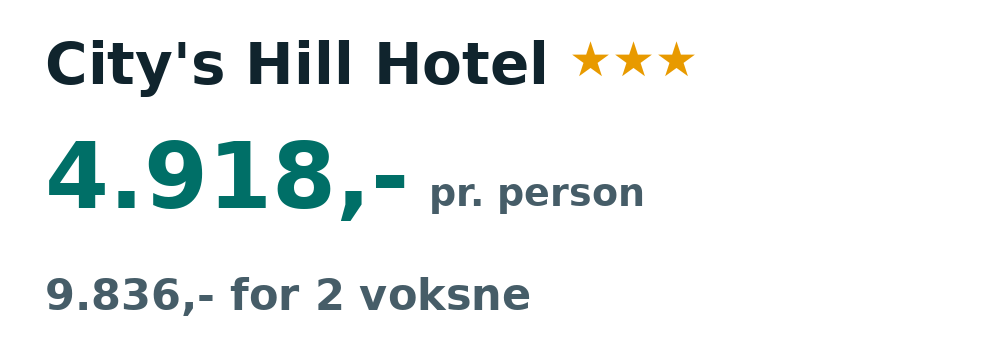 Prisoversigt fra Billund: 1. - 8. maj 27, 7 nætter, 4.918,- pr. person